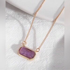 Elegant Gold and Purple Pendant Necklace